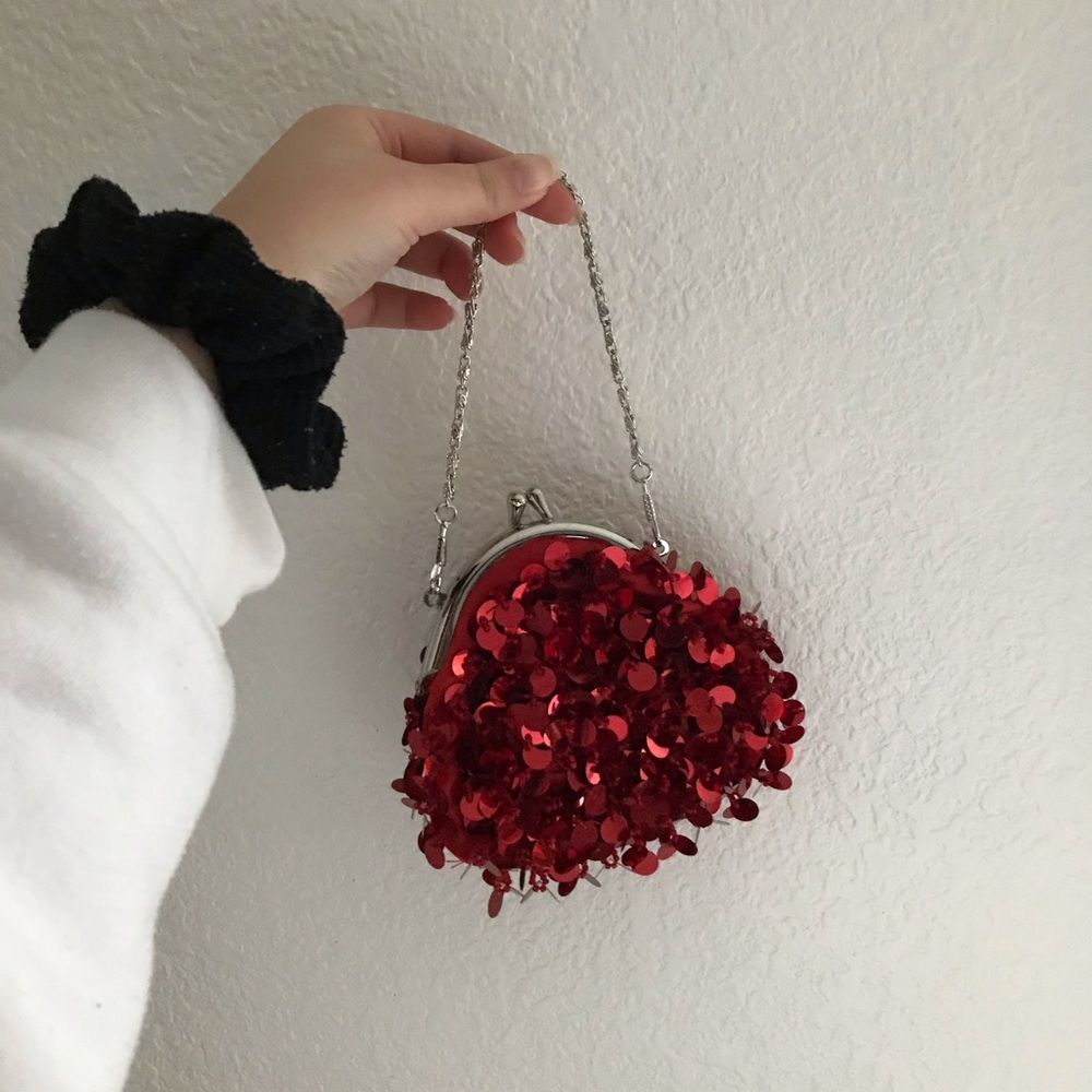 Sequin red purse